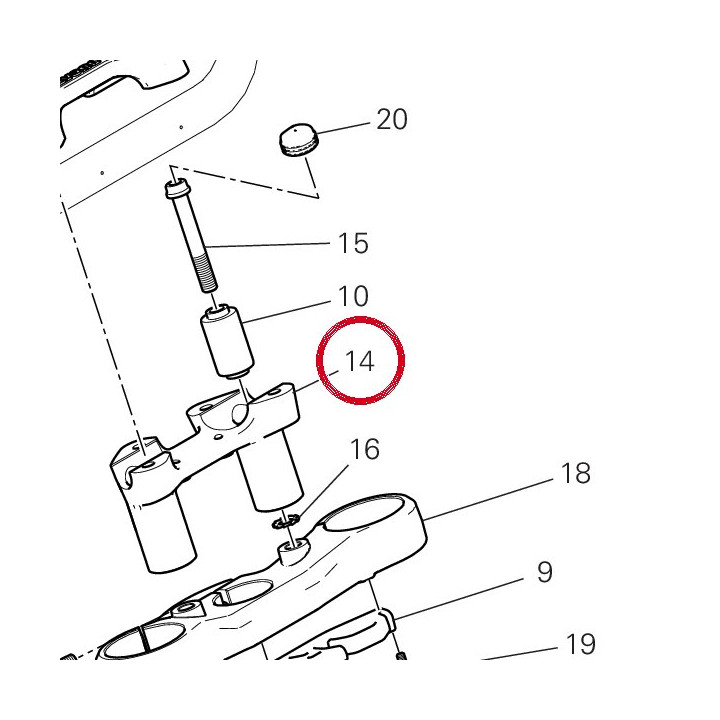 Cavalier guidon, inférieur — réf. 36012731AA | Ducati Store