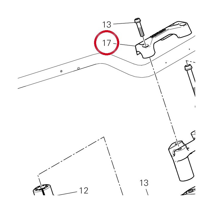 Cavalier guidon, supérieur — réf. 36016521AA | Ducati Store