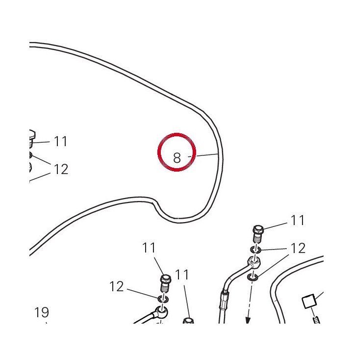 Durite maître cylindre av — réf. 61812161B | Ducati Store