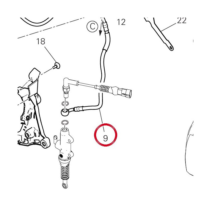 Durite maître cylindre — réf. 61912221B | Ducati Store