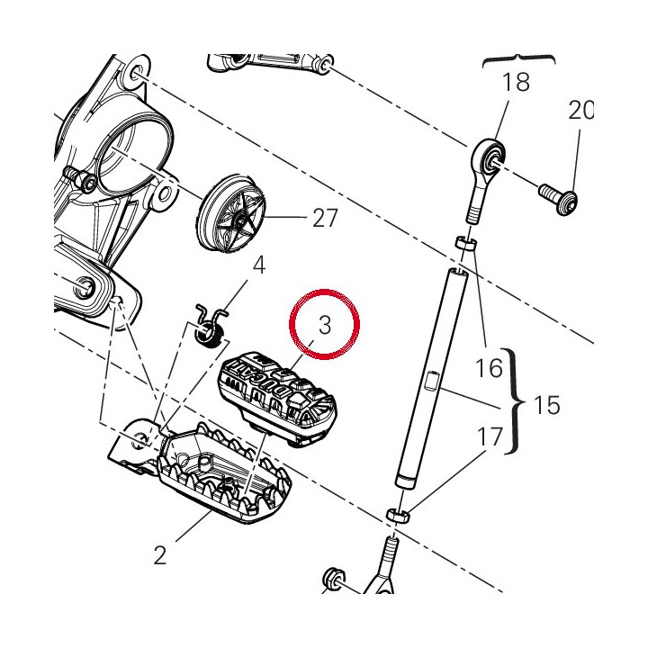 Couvre-Repose-Pied gauche — réf. 76510231A | Ducati Store