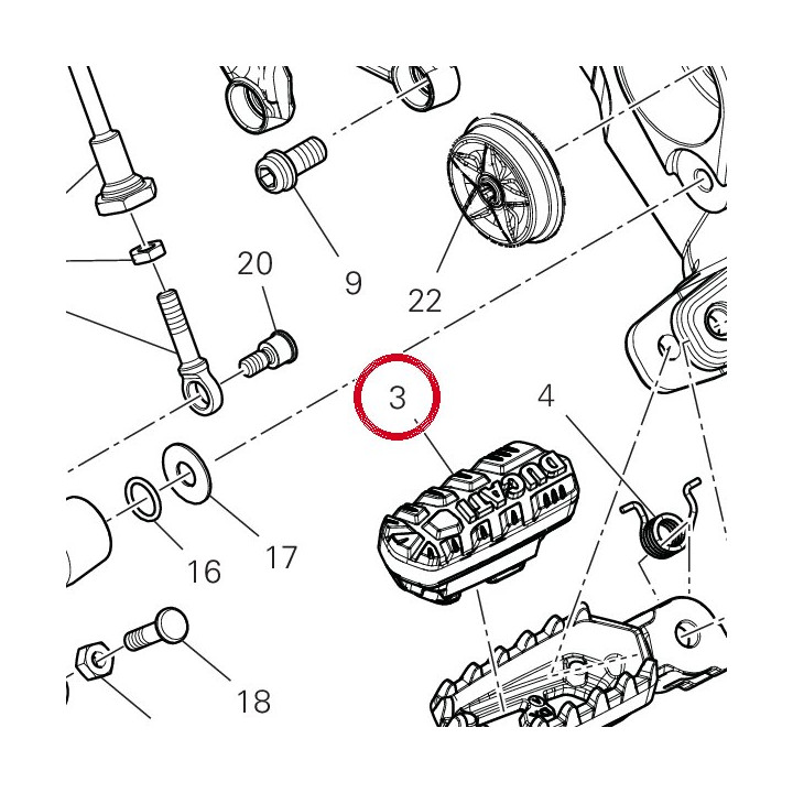 Couvre-Repose-Pied droit — réf. 76510221A | Ducati Store