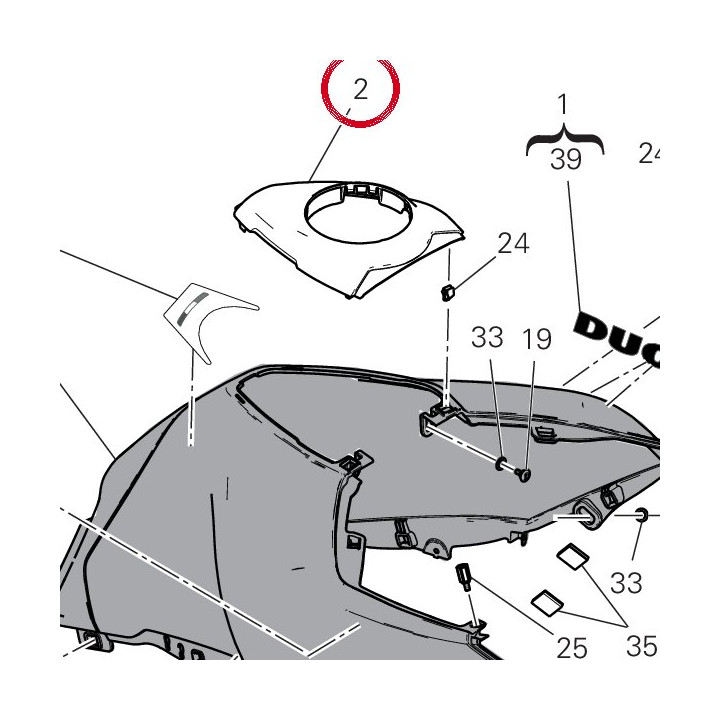 Cache bouchon réservoir — réf. 4801E862A | Ducati Store