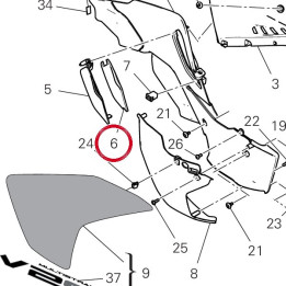 Tampon autocollant droit — réf. 86614421B | Ducati Store