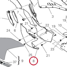 Conduit droit cote — réf. 48413801B | Ducati Store