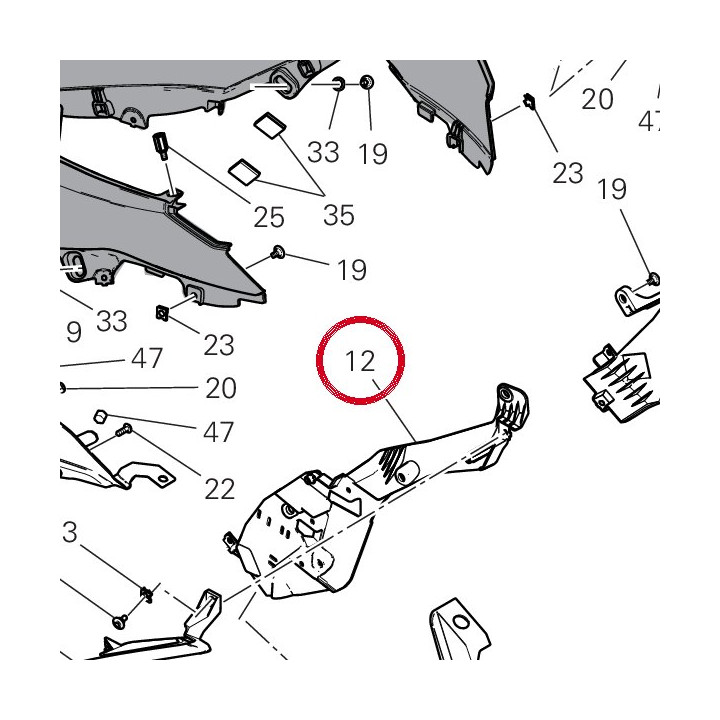 Support ala destra 8291S411B — réf. 8291S411B | Ducati Store