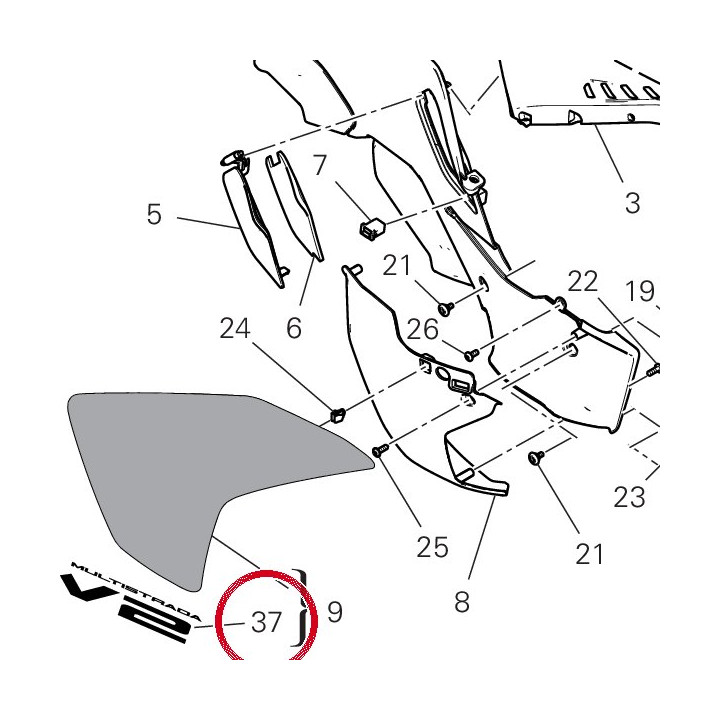 Embleme ala destra 4381M441A — réf. 4381M441A | Ducati Store