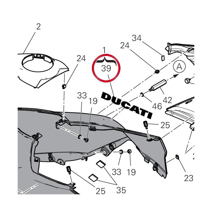 Decalco Ducati serbatoio sx — réf. 4381M421A | Ducati Store