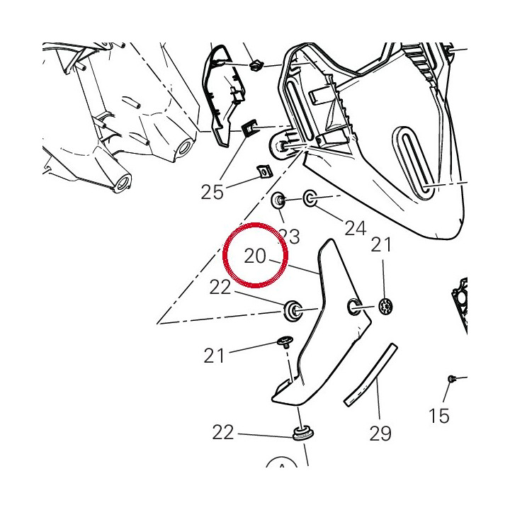 Déflecteur droit 4841C851A — réf. 4841C851A | Ducati Store