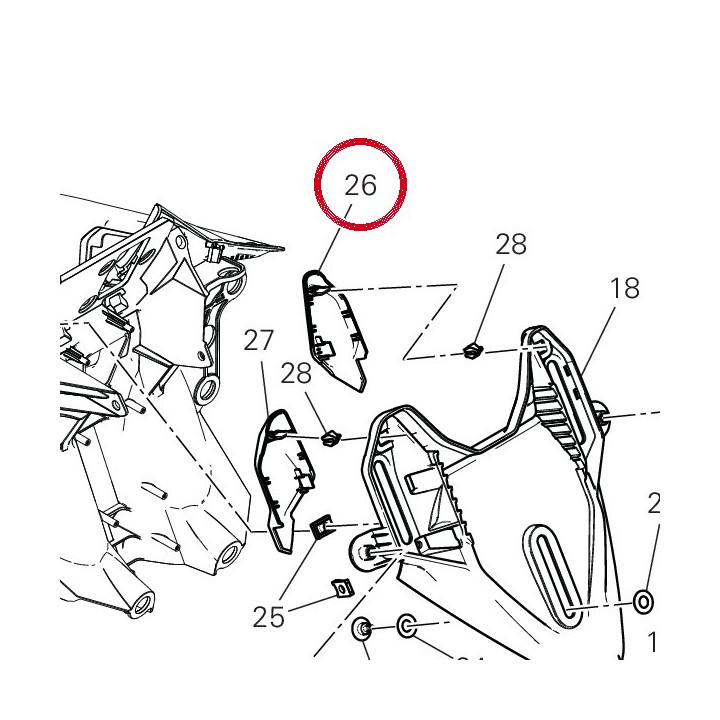 Couvercle gauche 24718301A — réf. 24718301A | Ducati Store