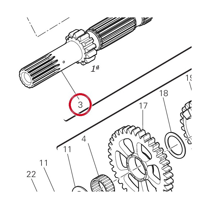 Arbre primaire boîte — réf. 14912651A | Ducati Store