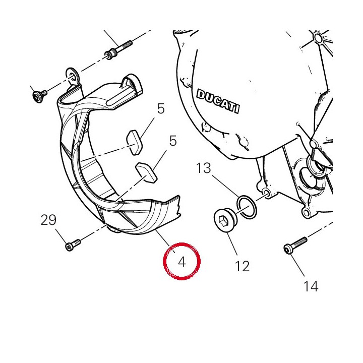 Cover coperchio frizione — réf. 46017511A | Ducati Store