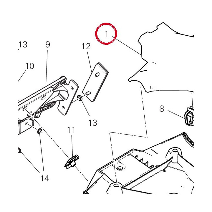 License plate upper support — réf. 56116531A | Ducati Store