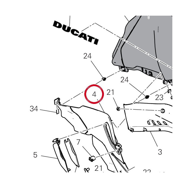 Panneau lateral droit — réf. 4801F093B | Ducati Store