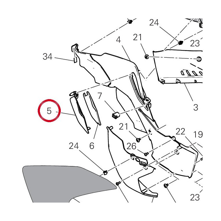 Panneau lateral droit — réf. 48217443A | Ducati Store