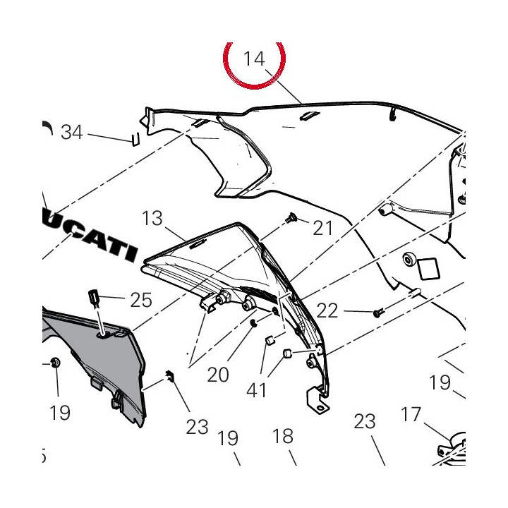Panneau lateral gauche — réf. 4801F101D | Ducati Store