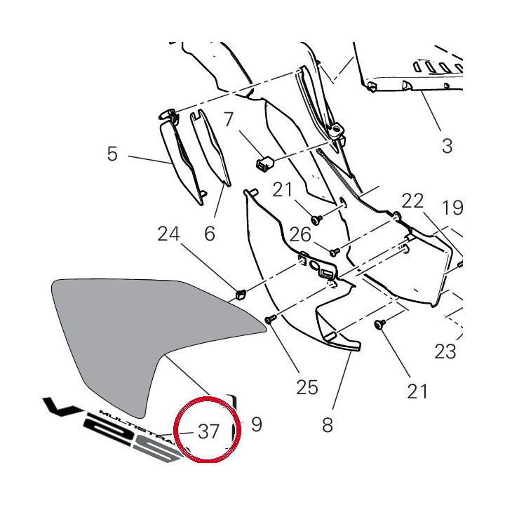 Embleme ala destra 4381M491A — réf. 4381M491A | Ducati Store