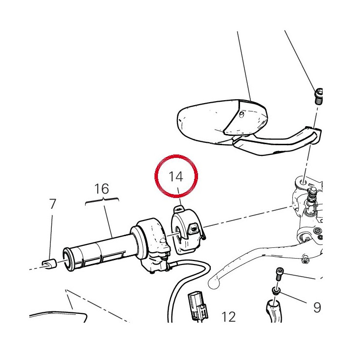 Commutateur droit 65010521E — réf. 65010521F | Ducati Store