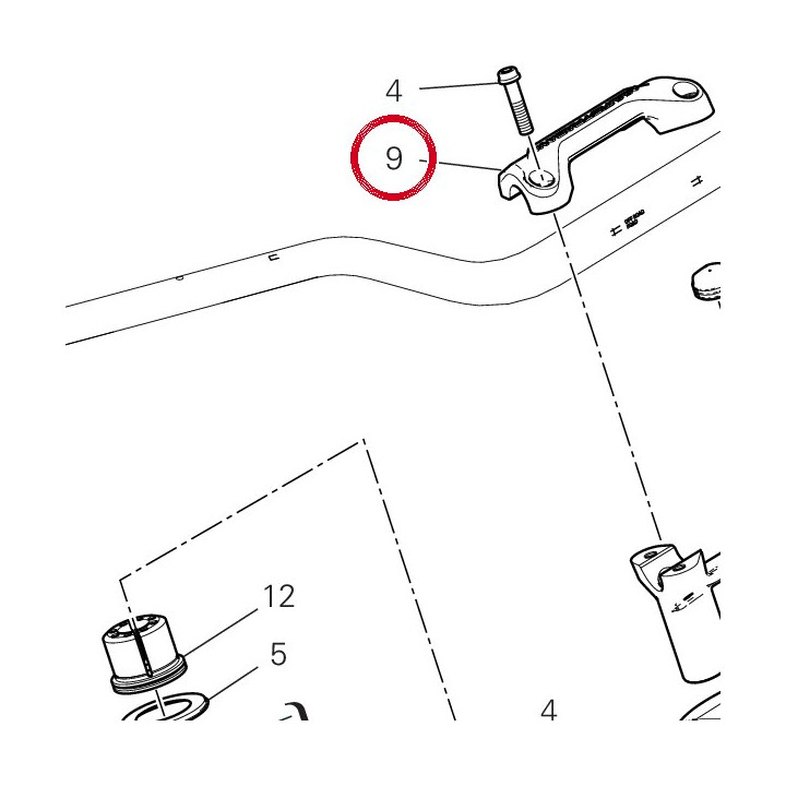 Cavalier guidon, supérieur — réf. 36015821AA | Ducati Store