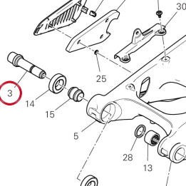 Axe fourche ariere droit — réf. 36911581AA | Ducati Store