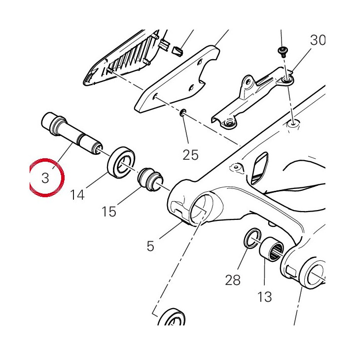 Axe fourche ariere droit — réf. 36911581AA | Ducati Store