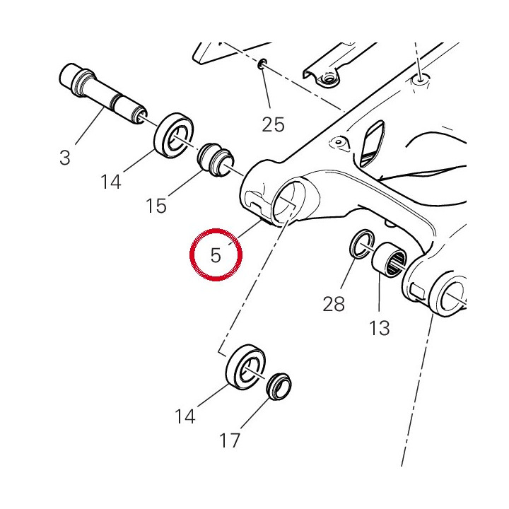 Bras oscillant arrière — réf. 37012483AC | Ducati Store