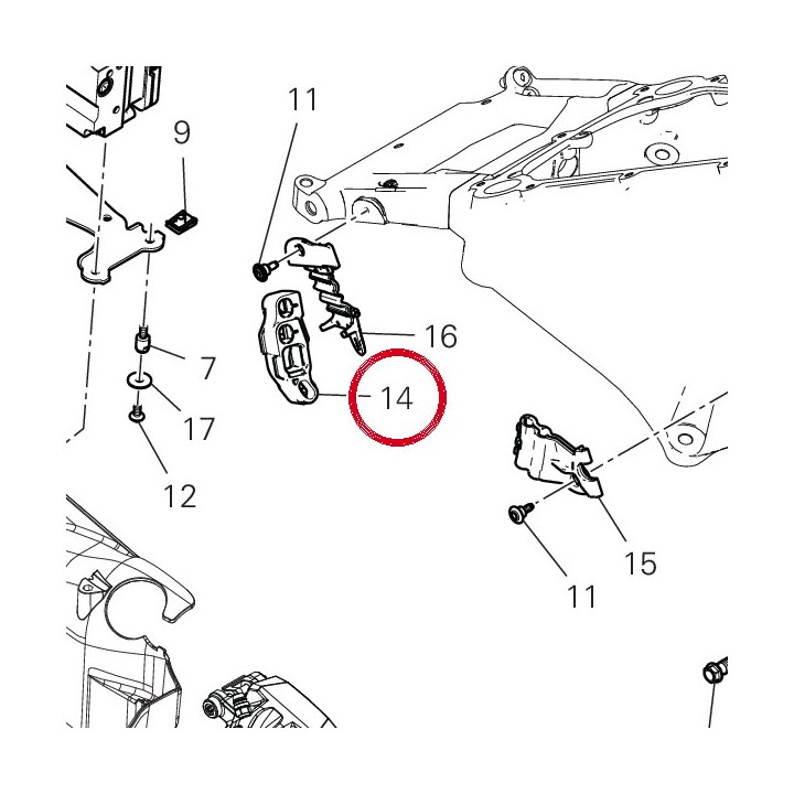 Support connecteur droit — réf. 8291I691A | Ducati Store