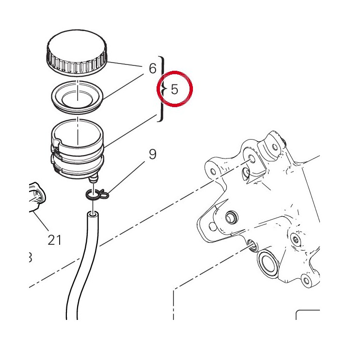 Réservoir liquide freins — réf. 58540151A | Ducati Store
