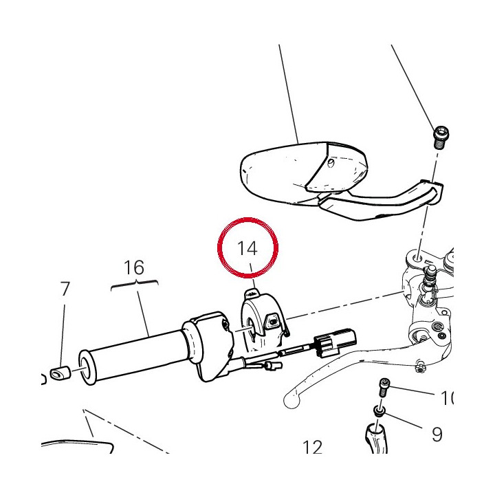 Commutateur droit 65010371E — réf. 65010371E | Ducati Store