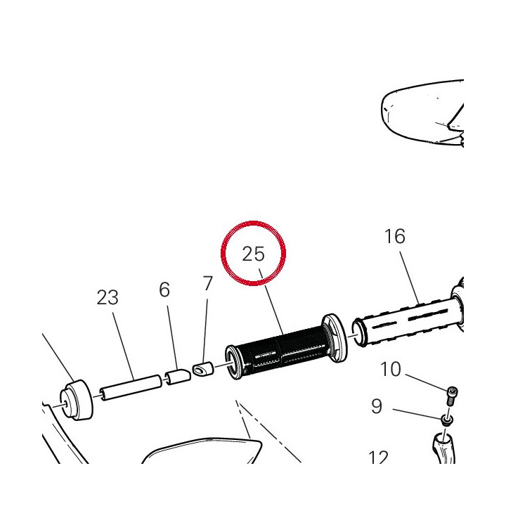 Poignée chauffante droite — réf. 36110212A | Ducati Store