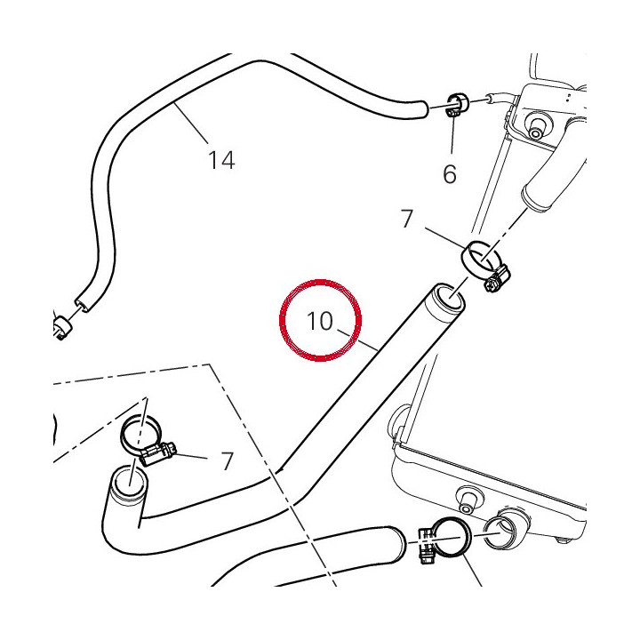 Tuyau eau supérieur — réf. 80018261A | Ducati Store