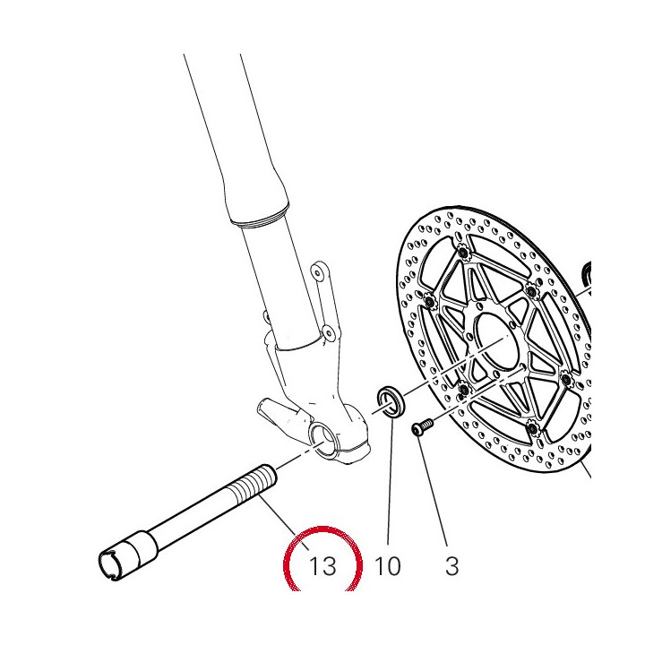 Pivot roue avant 81910601BA — réf. 81910601BA | Ducati Store