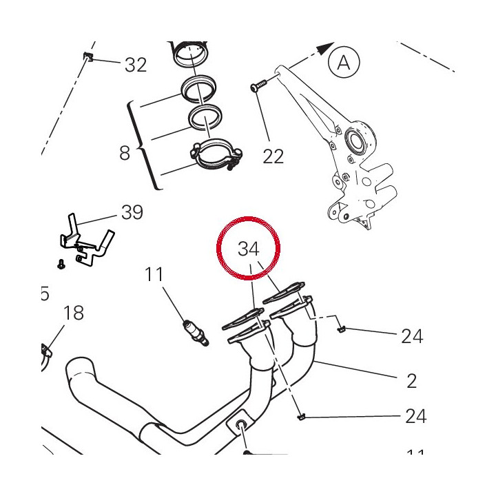 Joint tuyau échappement — réf. 79010371A | Ducati Store