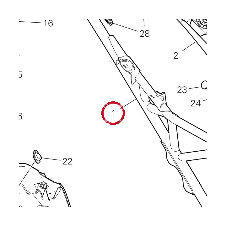 Cadre arrière droit — réf. 47018262CA | Ducati Store