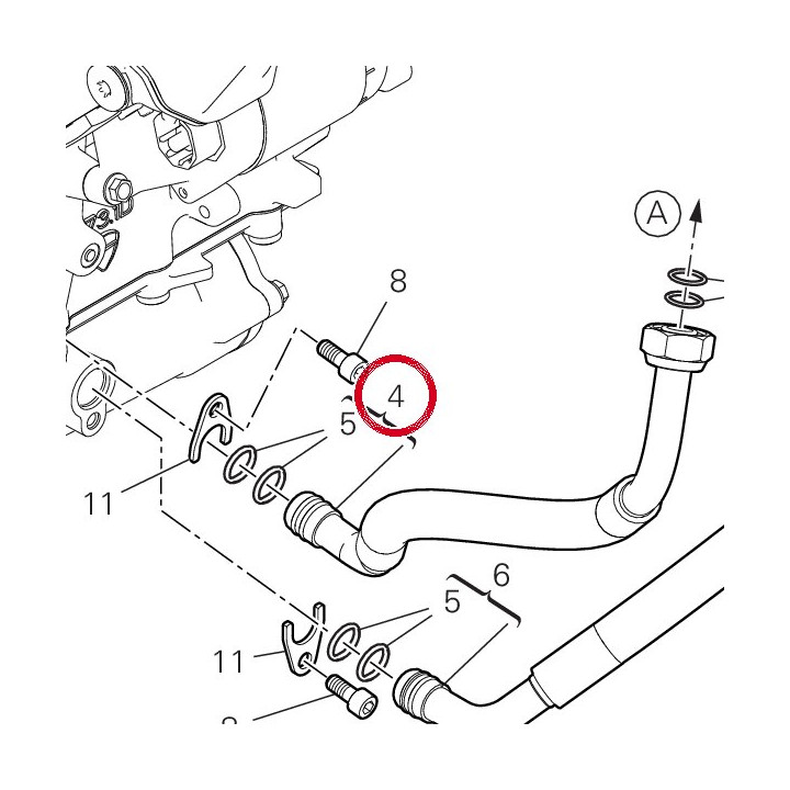 Tuyau de refoulement huile — réf. 54911641B | Ducati Store