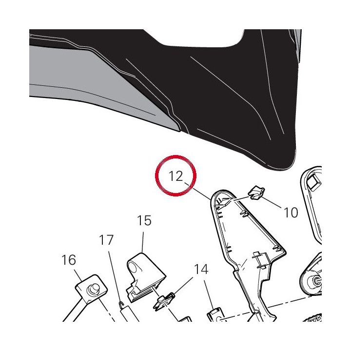 Couvercle droit 24716911A — réf. 24716911A | Ducati Store