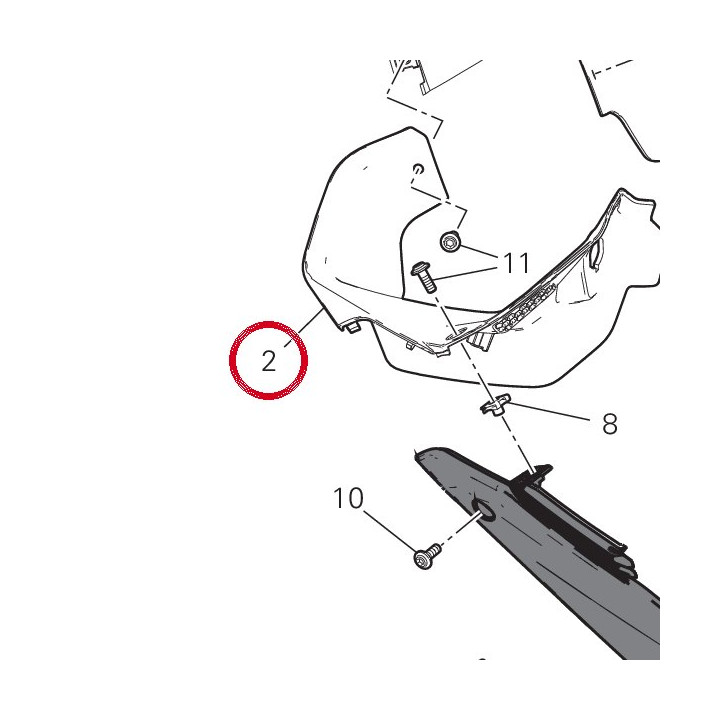 Couvercle capot droite — réf. 48114182A | Ducati Store