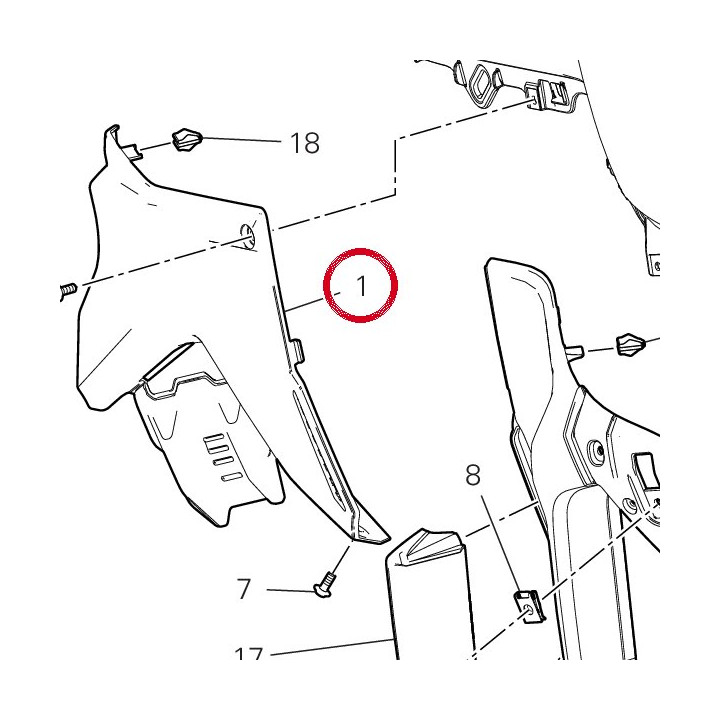 Panneau lateral droit — réf. 48216842B | Ducati Store