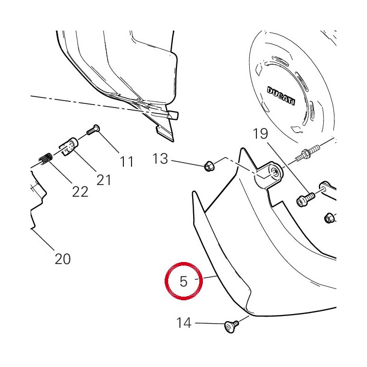 Déflecteur air droite — réf. 48412711A | Ducati Store
