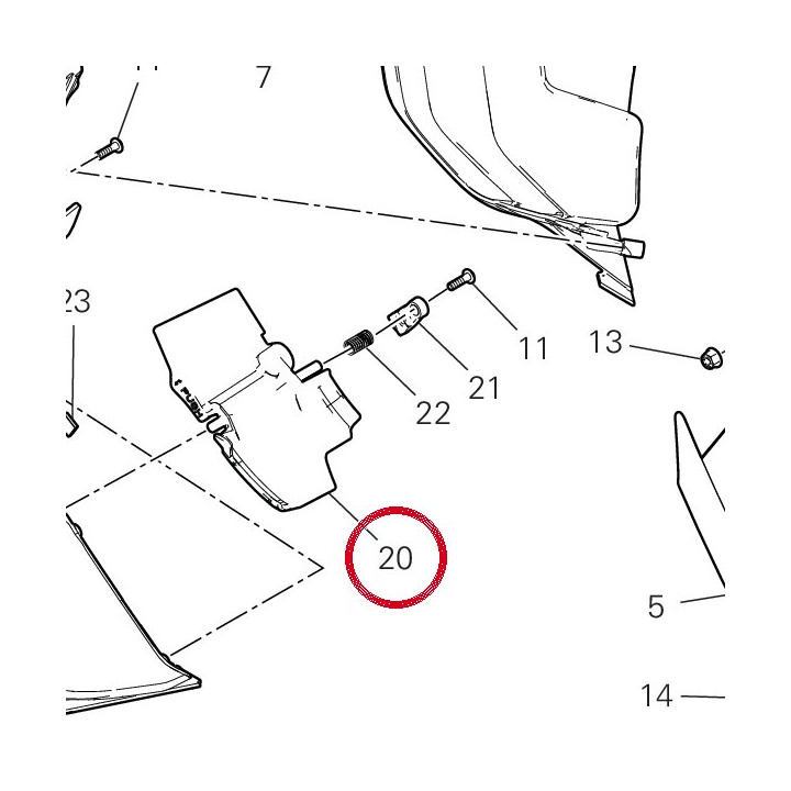 Rh mobile deflector — réf. 48413271A | Ducati Store