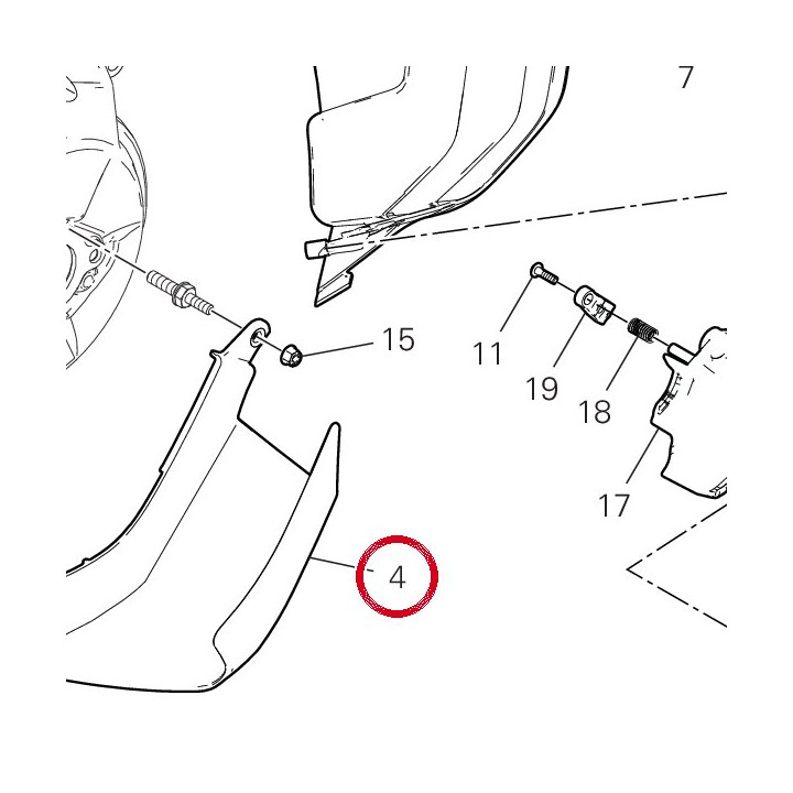 Déflecteur air gauche — réf. 48412721A | Ducati Store