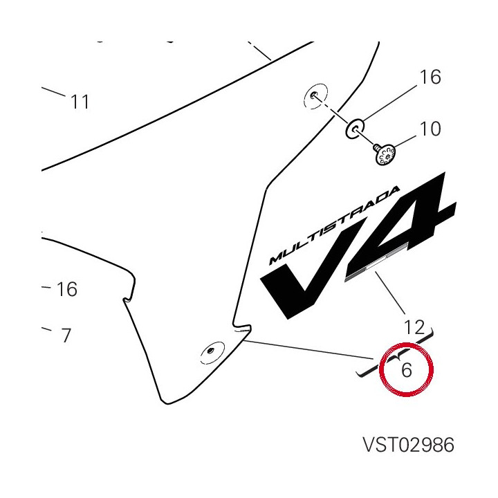 Ala sinistra 4801A911AF — réf. 4801A911AF | Ducati Store