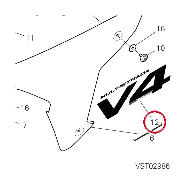 Decalcomanie gauche — réf. 4381L541A | Ducati Store