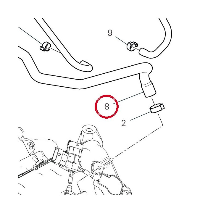 Tuyau air devant 87614031AA — réf. 87614032A | Ducati Store