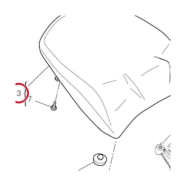 Selle passager 59517381AA — réf. 59517381AA | Ducati Store
