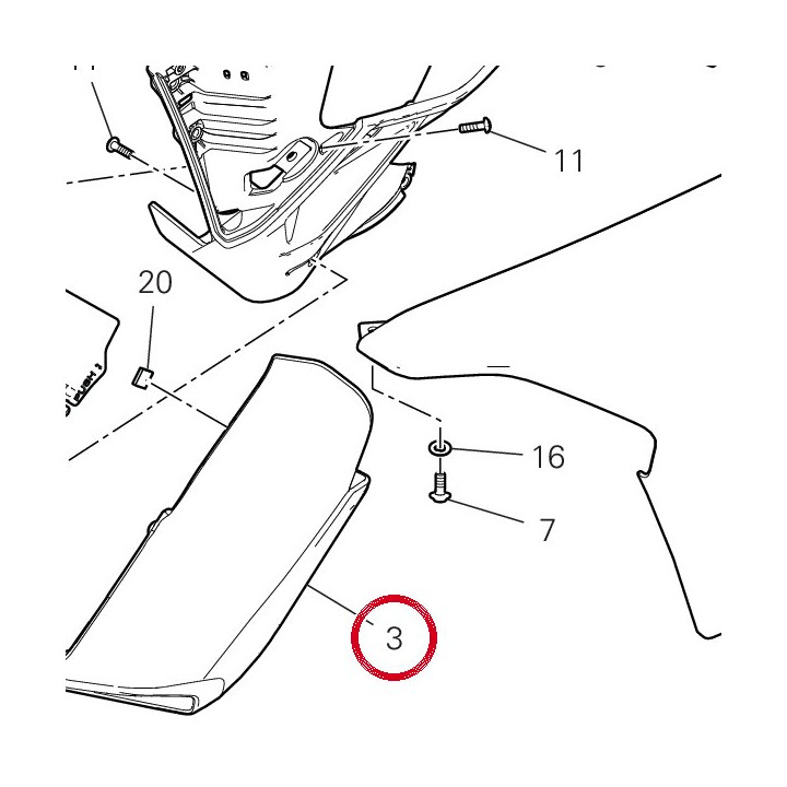 Déflecteur air gauche — réf. 48413262A | Ducati Store