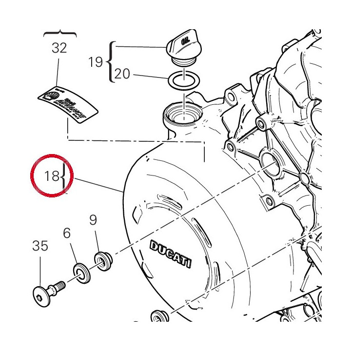 Couvercle embrayage — réf. 243P0251A7 | Ducati Store