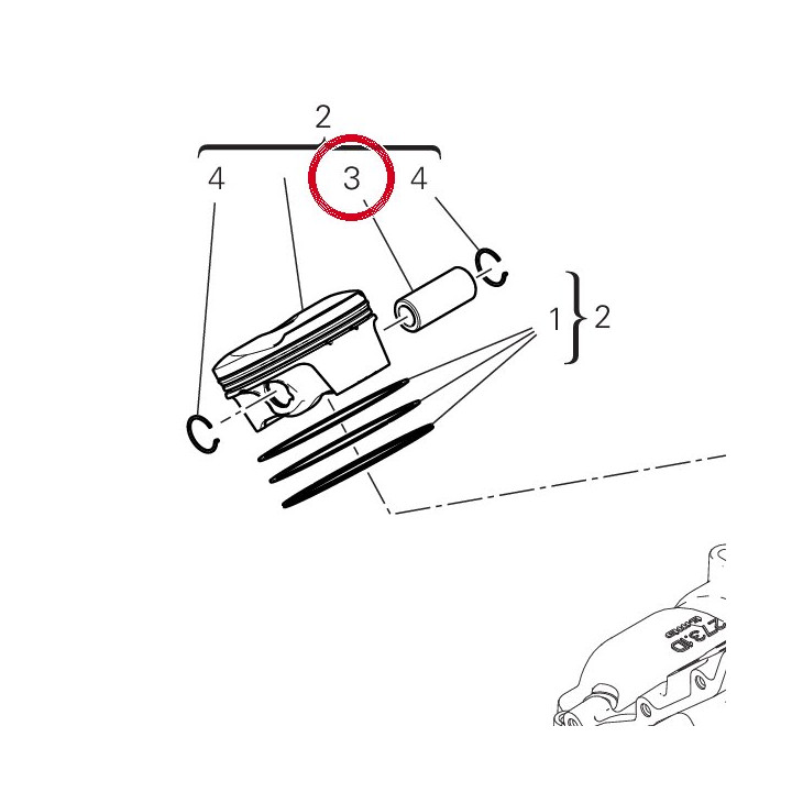 Axe de piston 12113861B — réf. 12113861B | Ducati Store