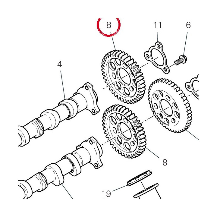 Engranage D39 17112222B — réf. 17112222B | Ducati Store
