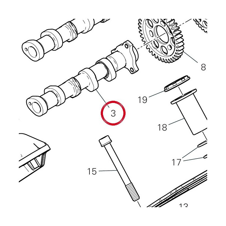 Arbre À cames échappement — réf. 14816141A | Ducati Store